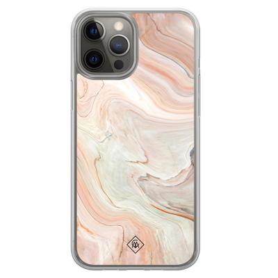 iPhone 12 (Pro) hybride hoesje - Marmer waves iPhone 12 (Pro) hybride hoesje - Marmer waves