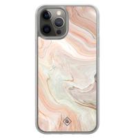 iPhone 12 (Pro) hybride hoesje - Marmer waves - thumbnail