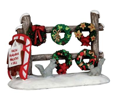 Kerstfiguur Christmas wreaths 4 sale LEMAX - Lemax