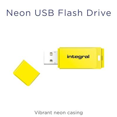 Integral Neon USB 2.0 stick, 32 GB, geel