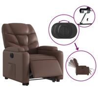 Sta-op-fauteuil verstelbaar kunstleer bruin - thumbnail