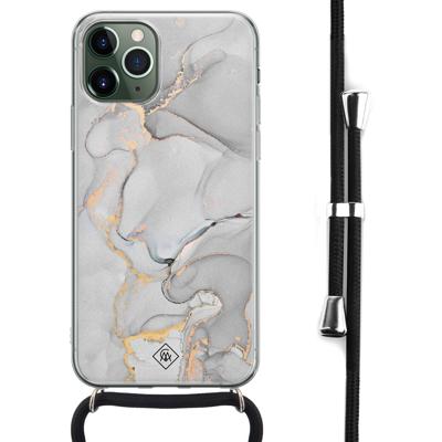 iPhone 11 Pro hoesje met koord - Crossbody - Marmer grijs iPhone 11 Pro hoesje met koord - Crossbody - Marmer grijs