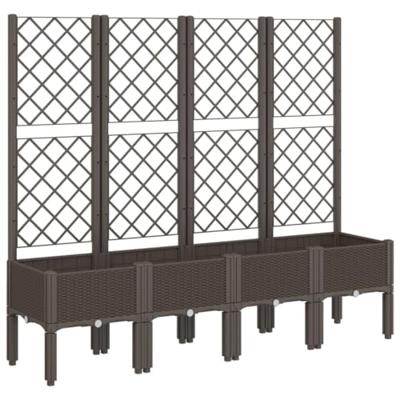 Plantenbak met latwerk 160x40x142 cm polypropeen bruin Plantenbak met latwerk 160x40x142 cm polypropeen bruin