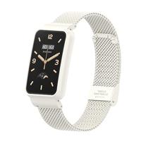 By Qubix - Milanese bandje met case - Wit - Xiaomi Smart band 7 Pro - thumbnail