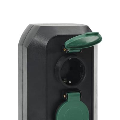 VidaXL Tuinstopcontact en grondpin 4-wegs 15,5x11x24 cm zwart en groen - thumbnail