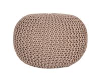 LABEL51 Poef 'Knitted', 50 x 35cm, kleur Beige - thumbnail
