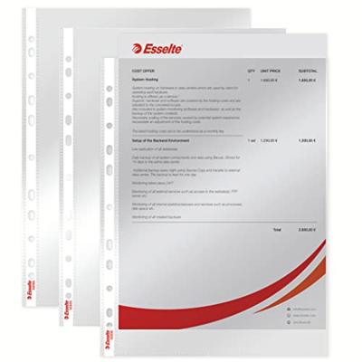 Esselte geperforeerde showtas glashelder, standaard, 60 micron, doos van 100 stuks