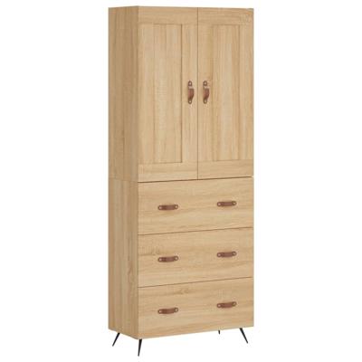 Hoge kast 69,5x34x180 cm bewerkt hout sonoma eikenkleurig