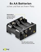 Goobay 11468 AA-batterijhouder voor 8 x Mignon batterijen 1,5 V/batterijhouder met drukknop/open batterijvak 8 AA batterijen FR6 HR6 LR6 / zonder kabel/zwart - thumbnail