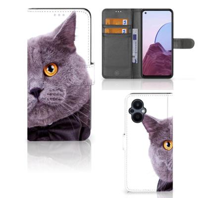 OPPO Reno 8 Lite | OnePlus Nord N20 | Telefoonhoesje | Met pasjeshouder | Kat