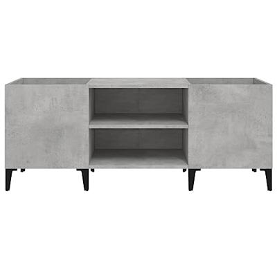 Platenkast 121x38x48 cm bewerkt hout betongrijs