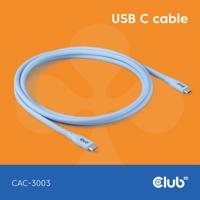 club3D CAC-3003 USB-C-kabel USB-C stekker 2.00 m Blauw - thumbnail