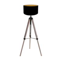Steinhauer Tripod vloerlampTriek met zwarte kap - 4107ZW - thumbnail