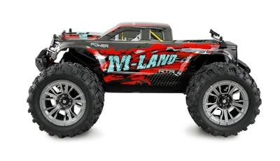 Amewi M-Land Rood Brushed 1:16 RC modelauto voor beginners Elektro Monstertruck 4WD RTR 2,4 GHz