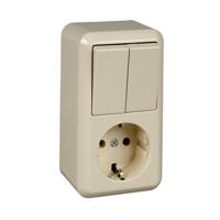 ELSO AP-combi-serieschakelaar 388504 10/16A CONTURA zuiver wit Wit 1 stuk(s) - thumbnail