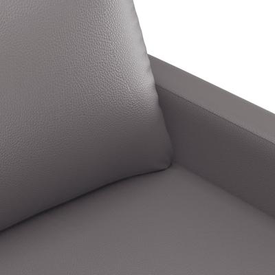 3-delige Loungeset met kussens kunstleer grijs - thumbnail