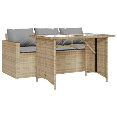 2-delige Tuinset met kussens poly rattan beige 2-delige Tuinset met kussens poly rattan beige