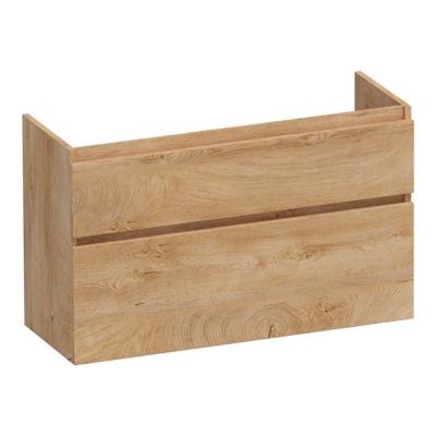 Brauer Delight - Onderkast Ondiep - 100 cm - met 2 Softclose Lades Greeploos en 1 Sifon Uitsparing - Forest Tan