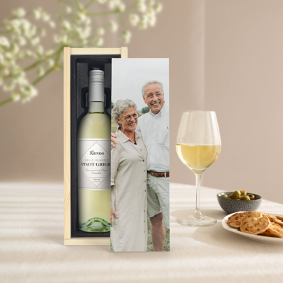 Wijn in bedrukte kist - Riondo Pinot Grigio