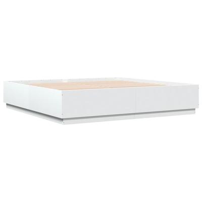 Bedframe massief hout wit 200x200 cm Bedframe massief hout wit 200x200 cm