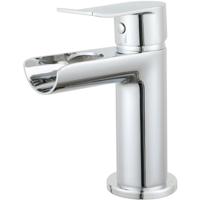 Wastafelkraan - Wastafelmengkraan - Leoni Waterval - Opbouw - Rond - Chroom - thumbnail