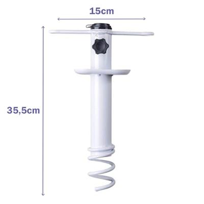 Marbueno Parasol Suction Staal Wit 35,5x15x6 cm Strand en Tuin 10506