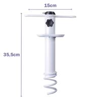 Marbueno Parasol Suction Staal Wit 35,5x15x6 cm Strand en Tuin 10506 - thumbnail