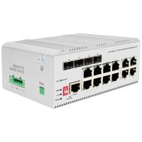 DIGITUS Netwerk Switch - 12-poorts Gigabit Ethernet - 8x RJ45 + 4x SFP/RJ45 Combo - L2 managed - 10/100/1000 Mbit/s - DIN rail montage - industriële serie - wit - thumbnail