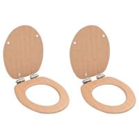 Toiletbrillen 2 st met soft-close deksels MDF bamboeontwerp - thumbnail