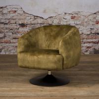 Tower Living Fauteuil 'Barga' Velvet, kleur groen - thumbnail