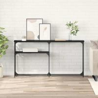 Consoletafel Zwart eiken 145x22.5x75cm Bewerkt hout - thumbnail