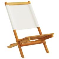 Tuinstoelen 2 st inklapbaar acaciahout en stof crèmewit - thumbnail