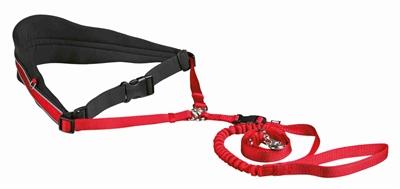 TRIXIE HONDENRIEM MET BUIKRIEM NEOPREEN GEVOERD ROOD 70-120X1,2 CM / 110-150X2 CM