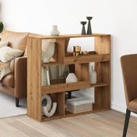 Kamerscherm 100x33x94,5 cm bewerkt hout artisanaal eikenkleur - thumbnail
