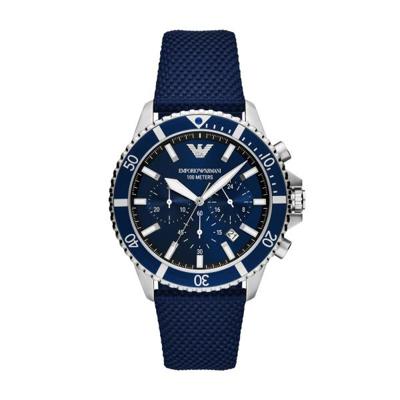 Horlogeband Armani AR11588 Nylon/perlon Blauw 22mm Horlogeband Armani AR11588 Nylon/perlon Blauw 22mm