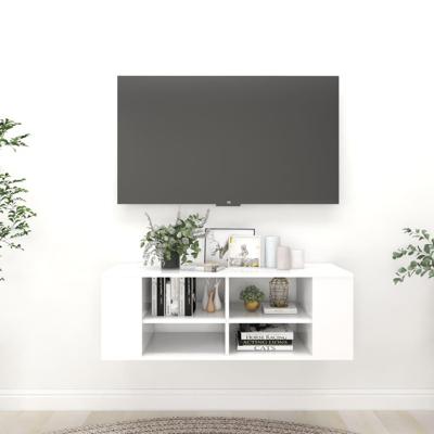 Tv-wandmeubel 102x35x35 cm bewerkt hout wit Tv-wandmeubel 102x35x35 cm bewerkt hout wit