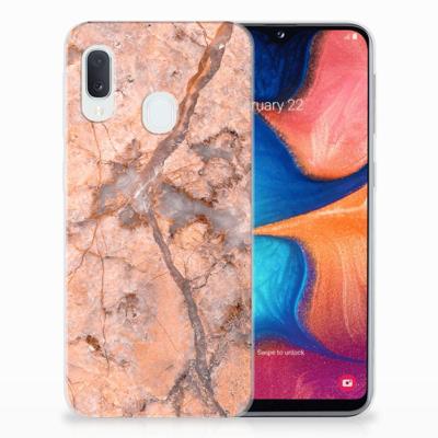 Samsung Galaxy A20e | TPU | Siliconen hoesje | Marmer Oranje Samsung Galaxy A20e | TPU | Siliconen hoesje | Marmer Oranje