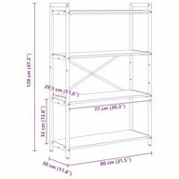 Boekenkast Gerookt eiken 80 x 30 x 118 cm Hout - thumbnail