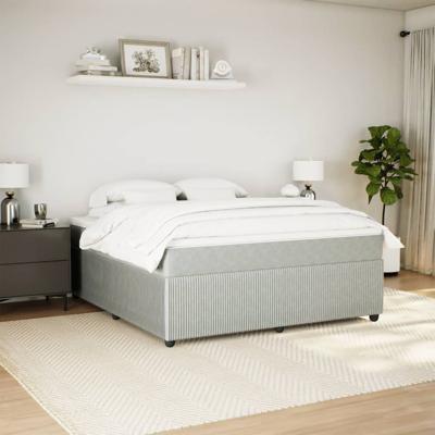Boxspring met matras fluweel lichtgrijs 200x200 cm