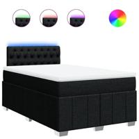 Boxspring met matras stof zwart 120x190 cm - thumbnail