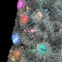 Kunstkerstboom met verlichting 120 cm glasvezel wit - thumbnail