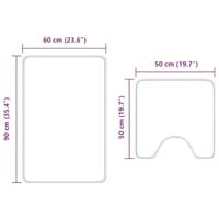 Badmat 2 pcs Bruin 50 x 50 cm Polypropyleen - thumbnail