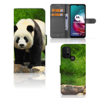 Motorola Moto G10 | G20 | G30 | Telefoonhoesje | Met pasjeshouder | Panda - thumbnail