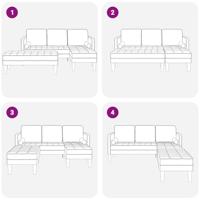 Bankstel 2 pcs Donkergrijs 173 x 131 x 67 cm Stof - thumbnail