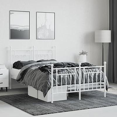 Bedframe met hoofd- en voeteneinde metaal wit 120 x 190 cm