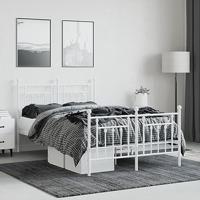 Bedframe met hoofd- en voeteneinde metaal wit 120 x 190 cm - thumbnail