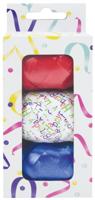 Krullint set à 3 kleuren rood blauw wit birthday | 6 stuks - thumbnail