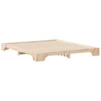 Bedframe met opslag Bruin 200 x 220 cm Massief grenenhout - thumbnail