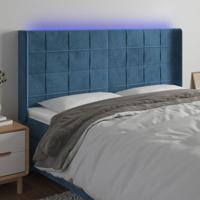 Hoofdbord LED 183x16x118/128 cm fluweel donkerblauw - thumbnail