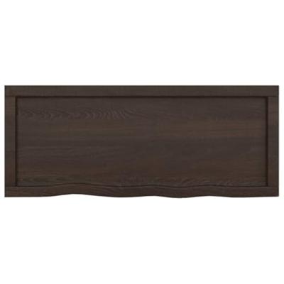 VidaXL Wastafelblad 100x40x(2-6) cm behandeld massief hout donkerbruin